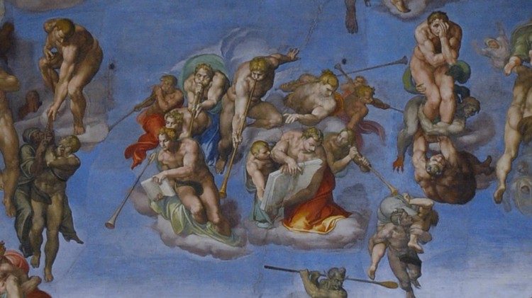 Un detalle del Juicio Final - Los ángeles del Apocalipsis © Musei Vaticani (VATICAN MEDIA Divisione Foto)