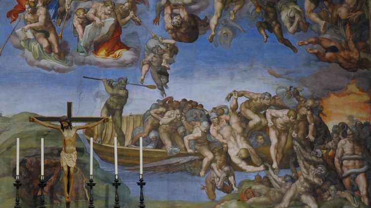 Un detalle del Juicio Final, Caronte y los condenados   © Musei Vaticani (VATICAN MEDIA Divisione Foto)